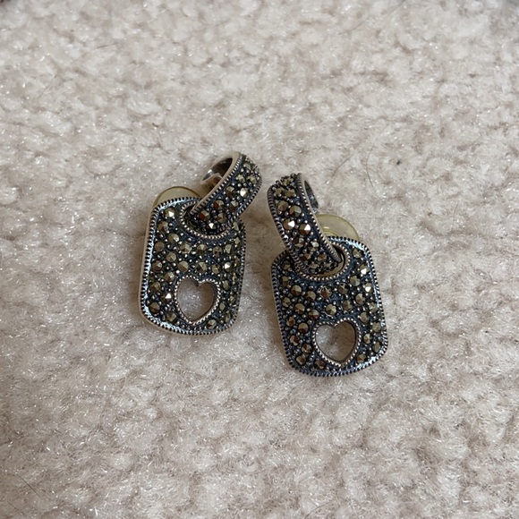 Judith Jack Marcasite Heart Necklace & Earrings - Picture 2 of 6